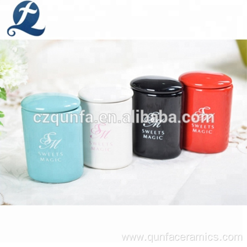 Wholesale Colorful Food Storage Ceramic Jar With Decal